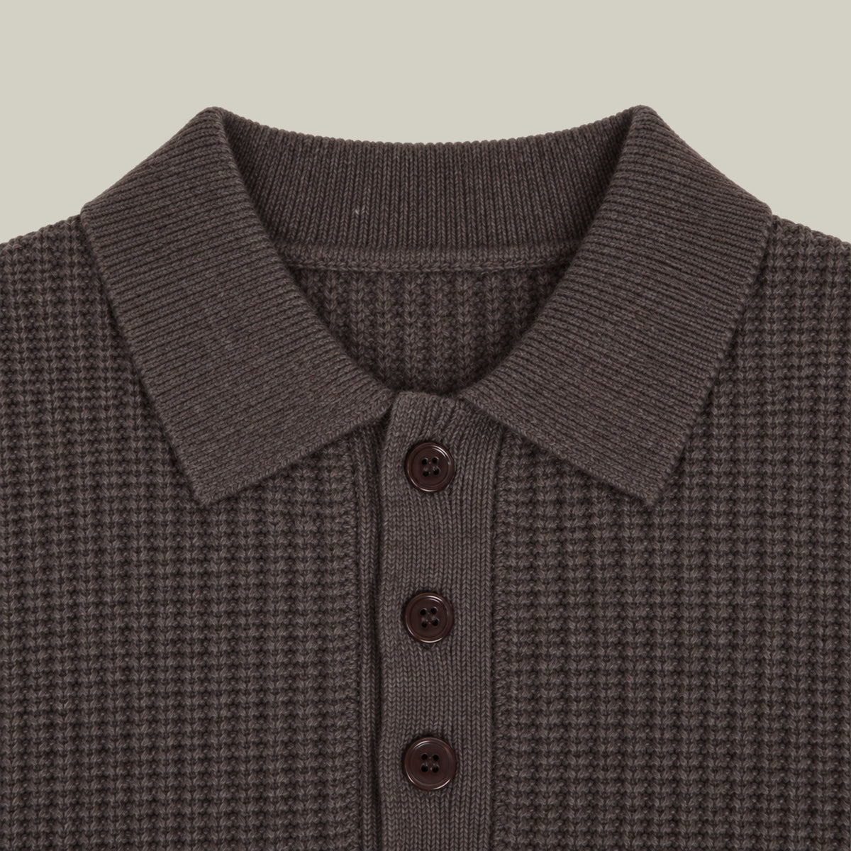 Knit Rugby Polo model Tyler in Fieldstone