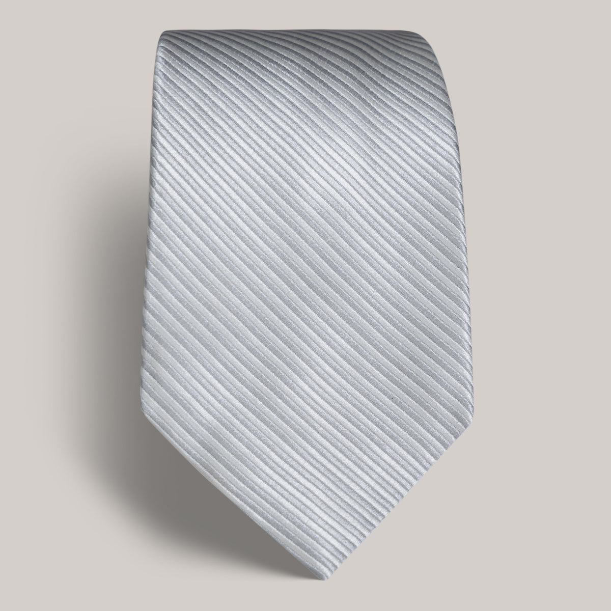 mens custom silk tie model Tyler in Silver