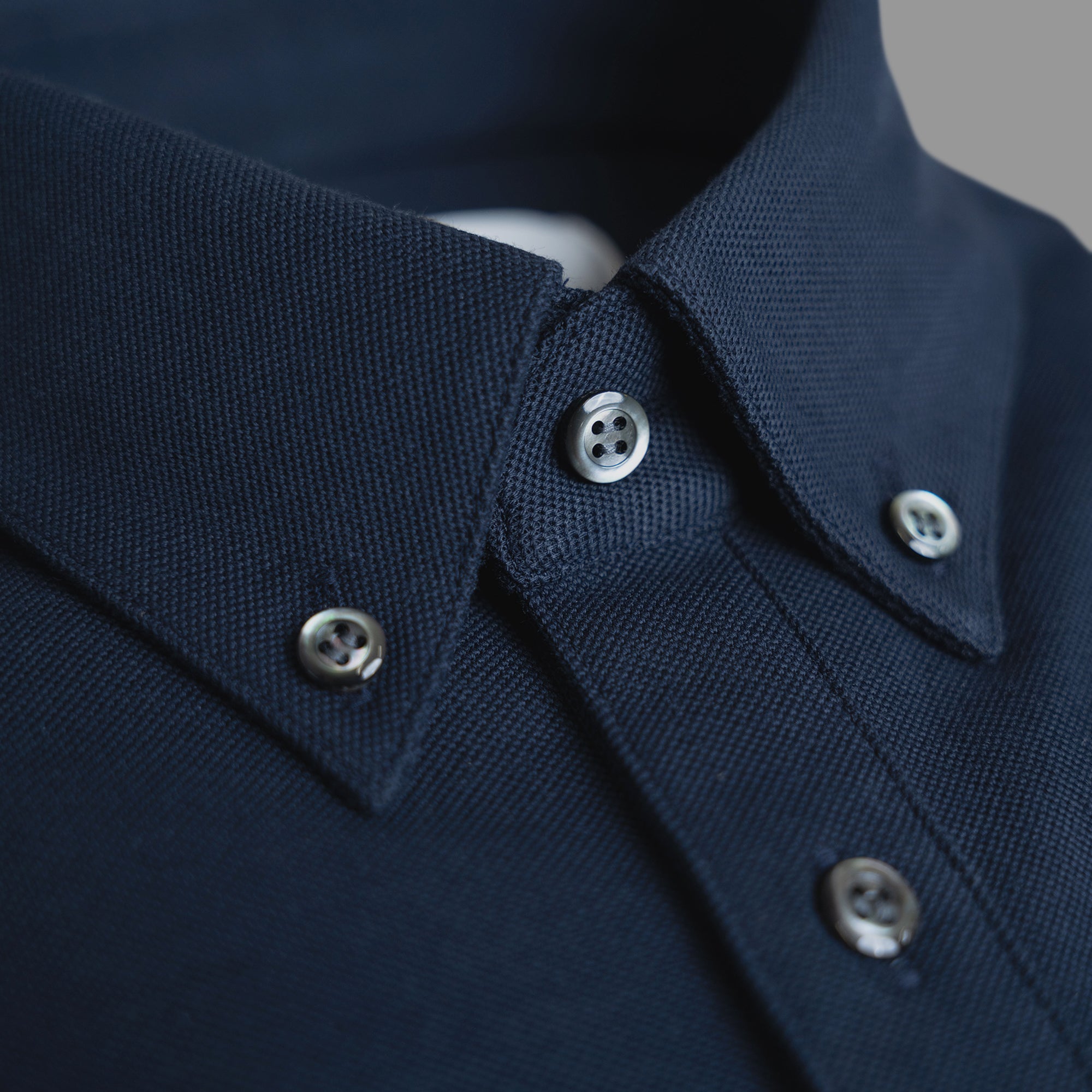 Custom Bespoke Tailored Spread Shirt model Tyler in Navy Emblem