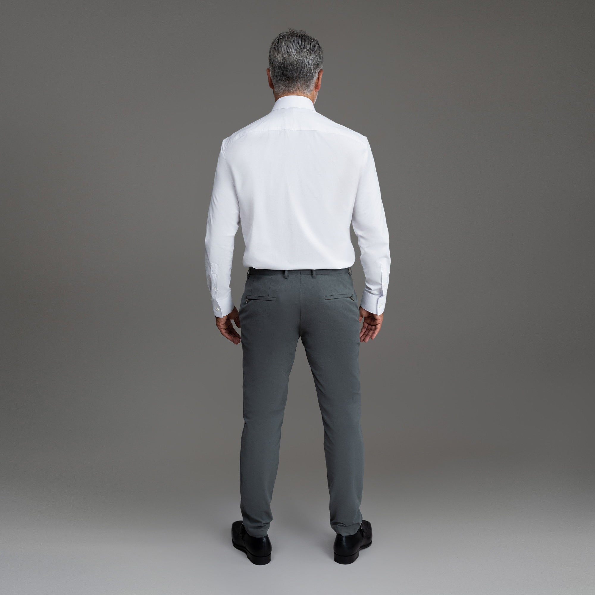 Custom Bespoke Tailored Spread Shirt model Guillermo in White
