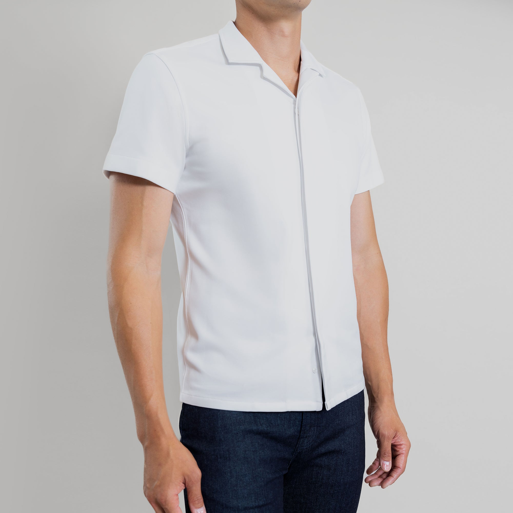 Custom Puretech Camp Shirts model Tim in White PureTech