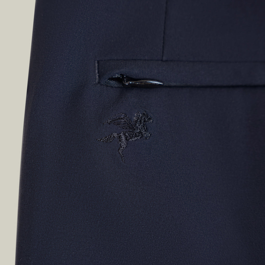 Tags:(Large | 6'1" - 165) Custom Peak Lapel Tuxedo model Jessey in Midnight