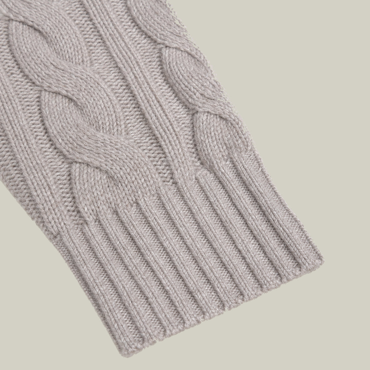 Knit Rib Cardigan model Tyler in Sandstone