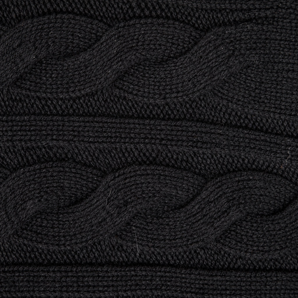 Cable Knit Wool Cardigan model Matteo in Black