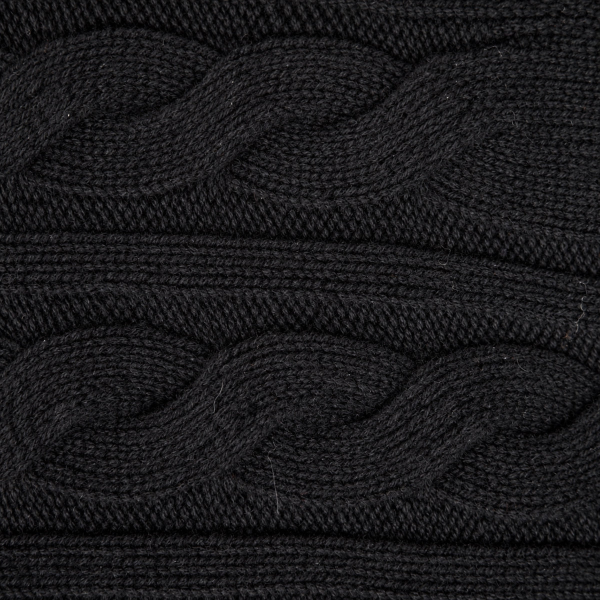 Cable Knit Wool Cardigan model Matteo in Black