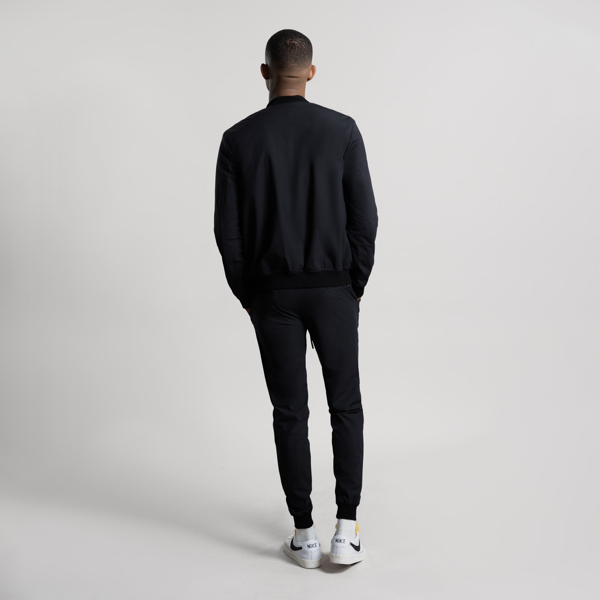 men's abomber jacket model Ky in Charcoal