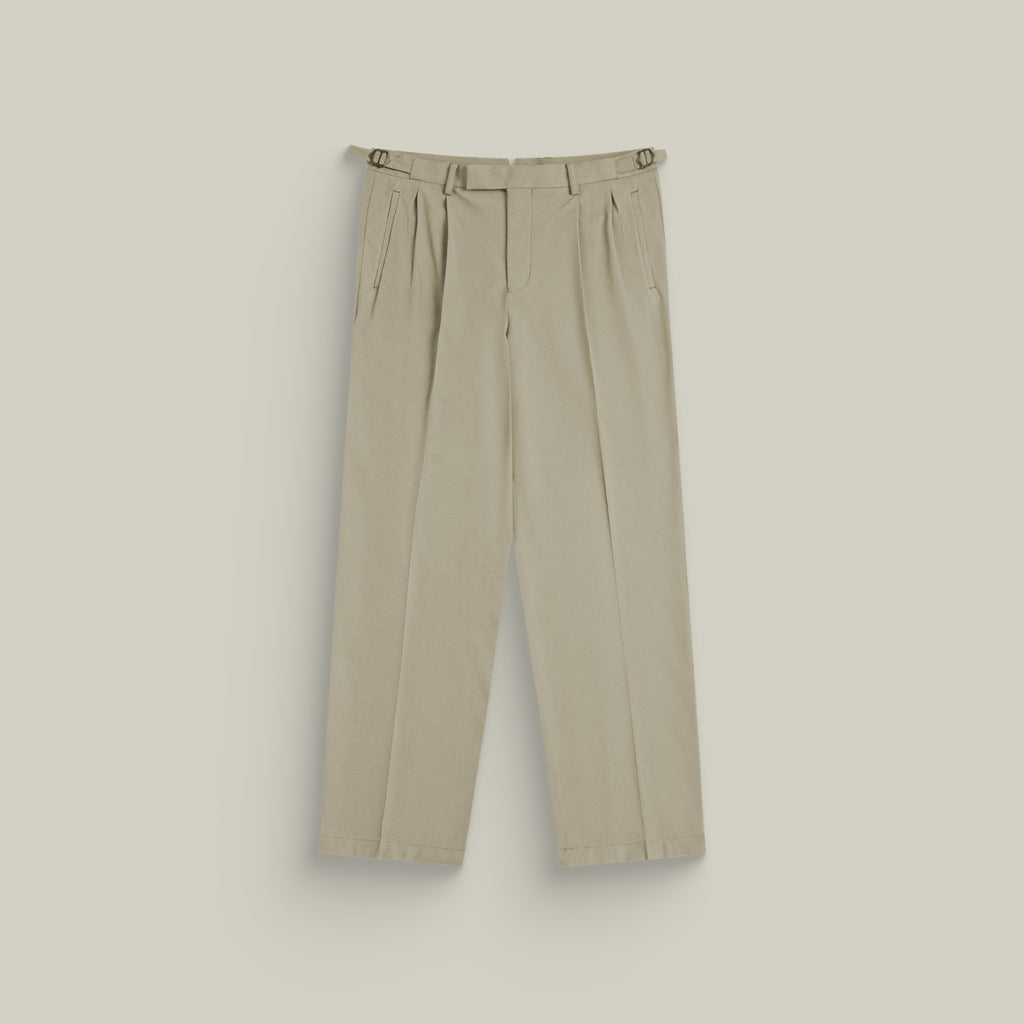 Wide Leg Ford FlexTech Trouser model Matteo in Warm Khaki