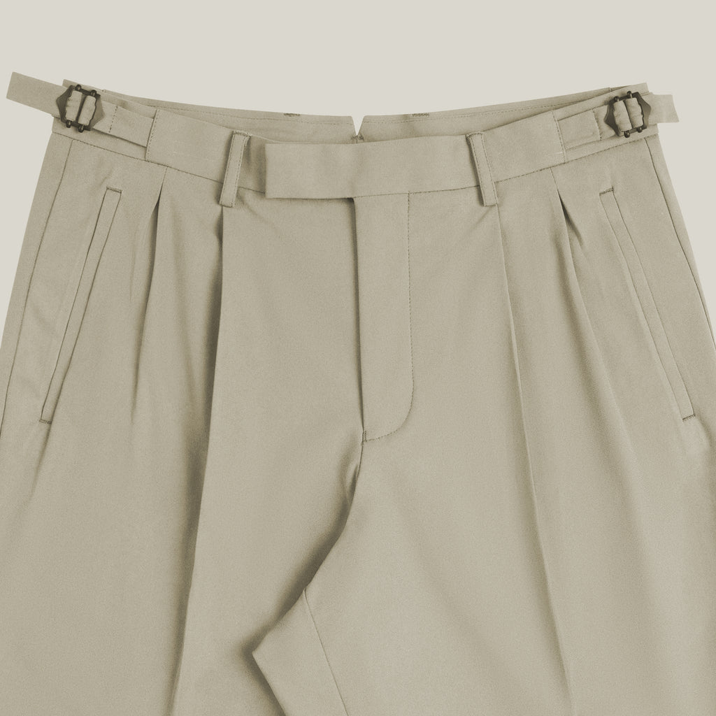 Wide Leg Ford FlexTech Trouser model Matteo in Warm Khaki