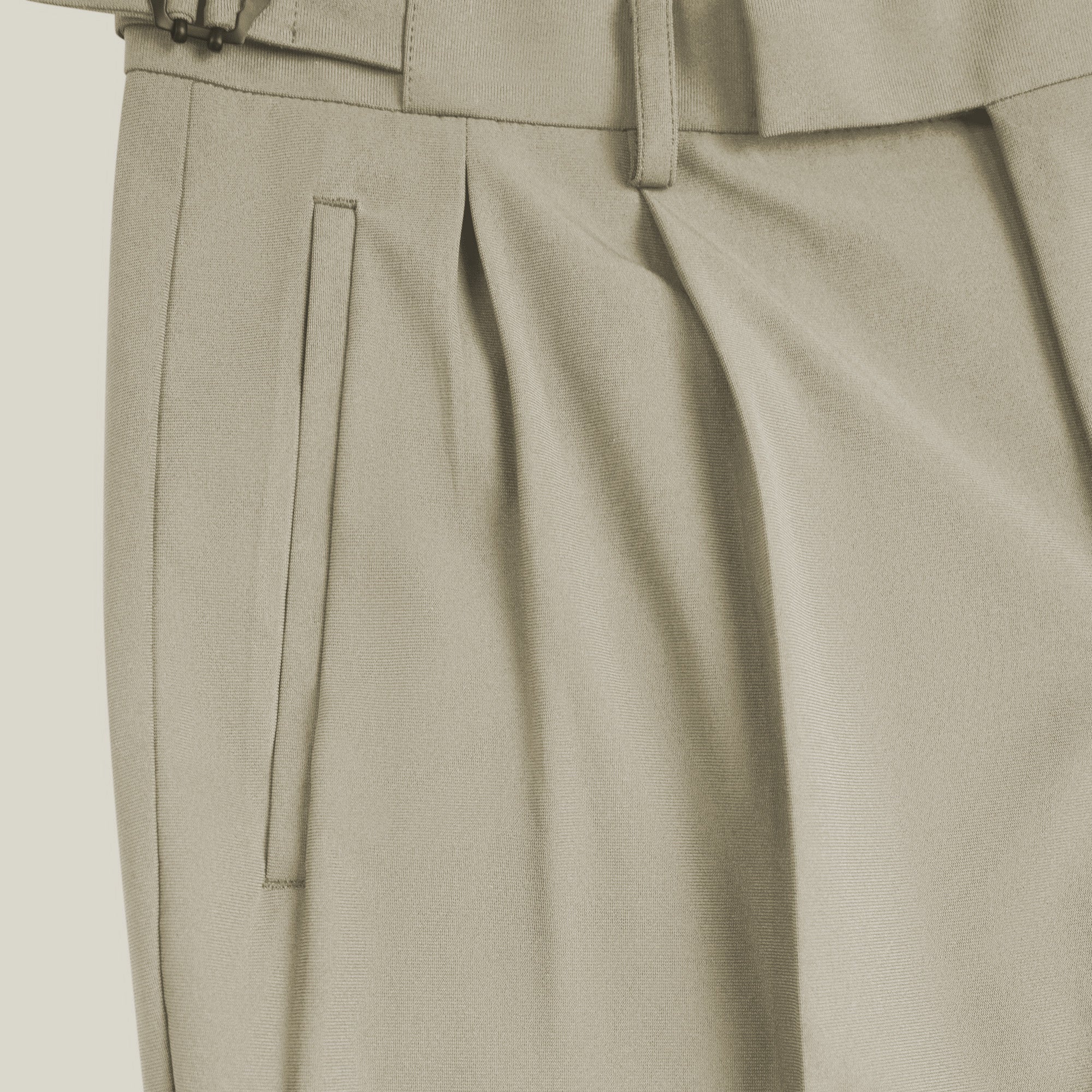Wide Leg Ford FlexTech Trouser model Matteo in Warm Khaki