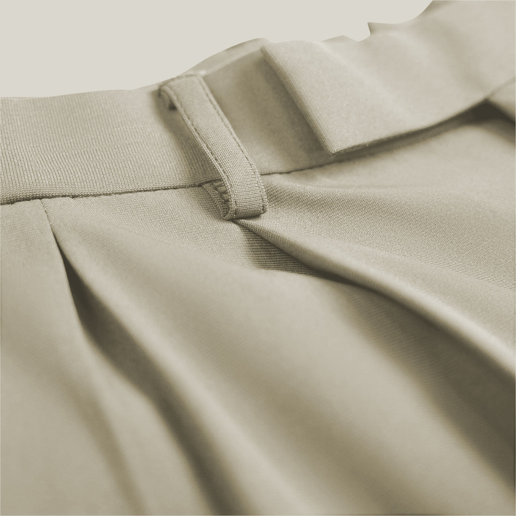 Wide Leg Ford FlexTech Trouser model Matteo in Warm Khaki