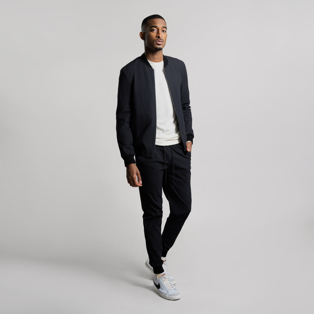 men's abomber jacket model Ky in Charcoal