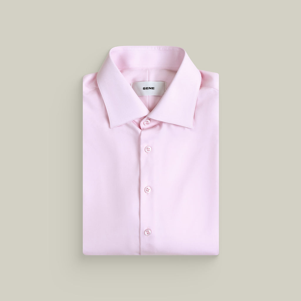 Tags:(6'1"|165) Custom Bespoke Tailored Spread Shirt model Jessey in Pink BreezeTech