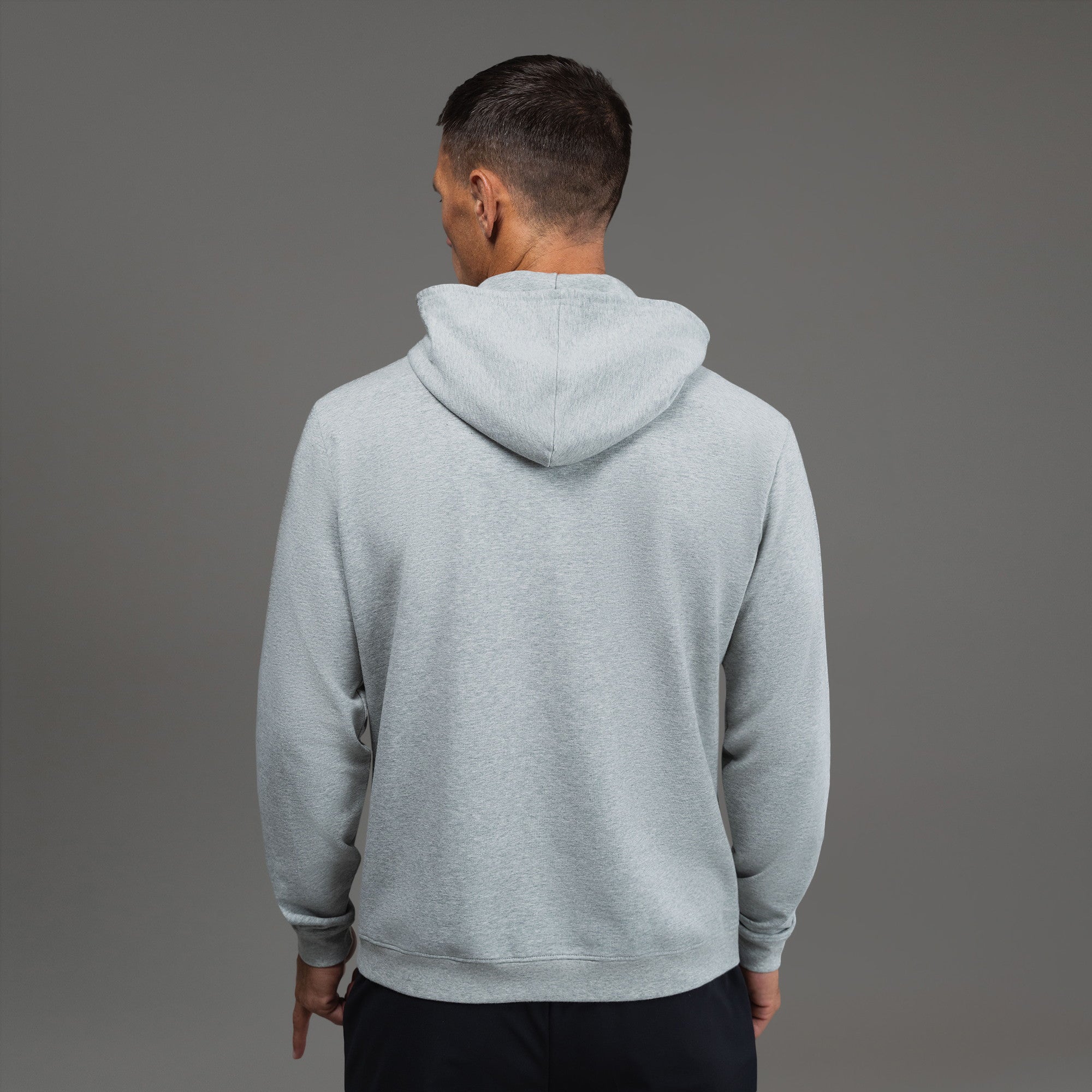 Tags:(6'0" - 180 lbs|Medium) custom hoodie model Tyler in Heather Gray