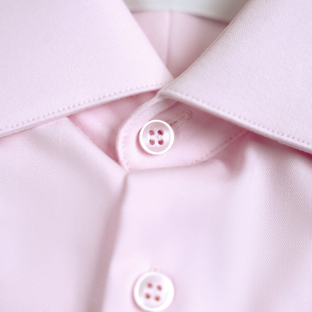 Tags:(6'1"|165) Custom Bespoke Tailored Spread Shirt model Jessey in Pink BreezeTech