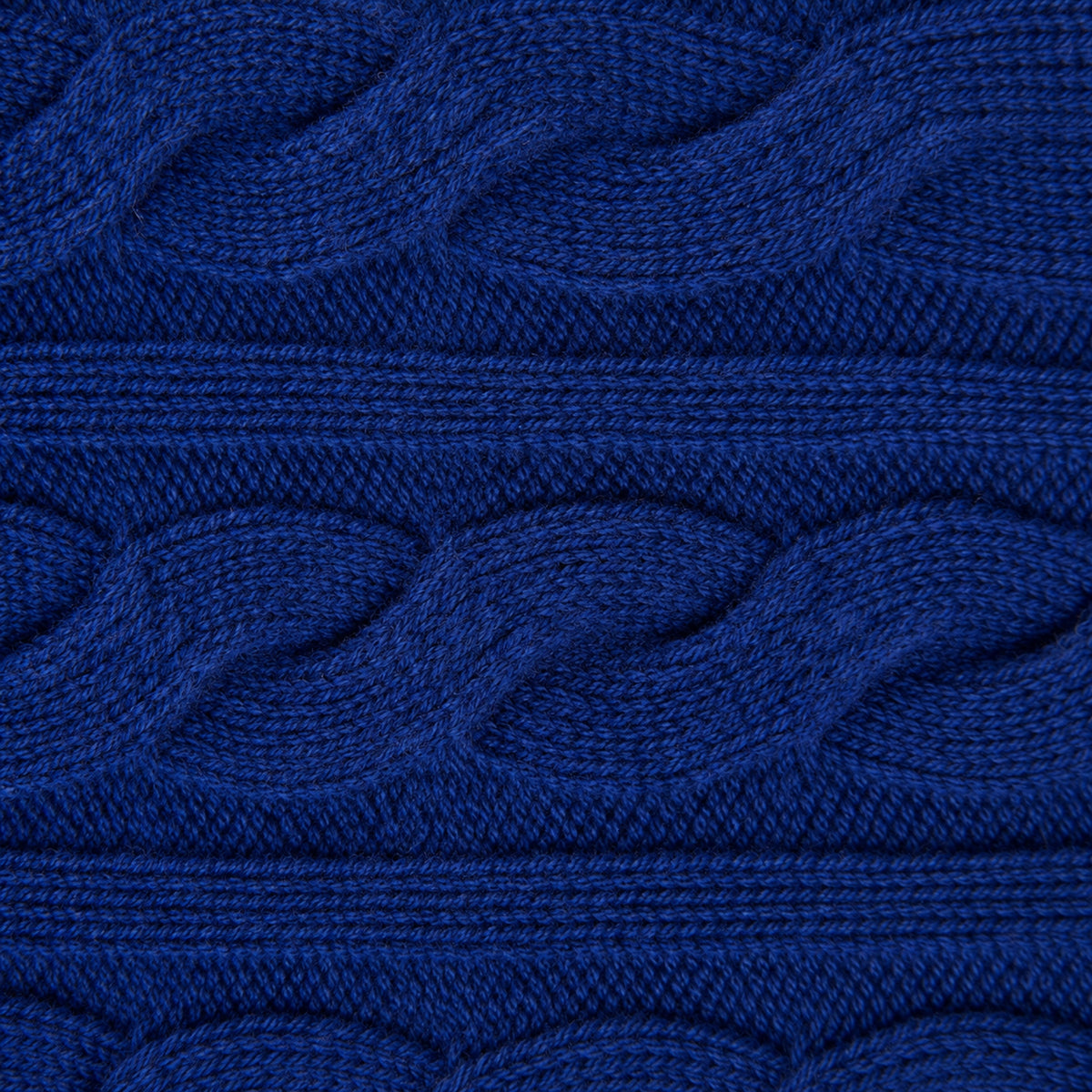 Cable Knit Wool Cardigan model Matteo in Regatta Blue