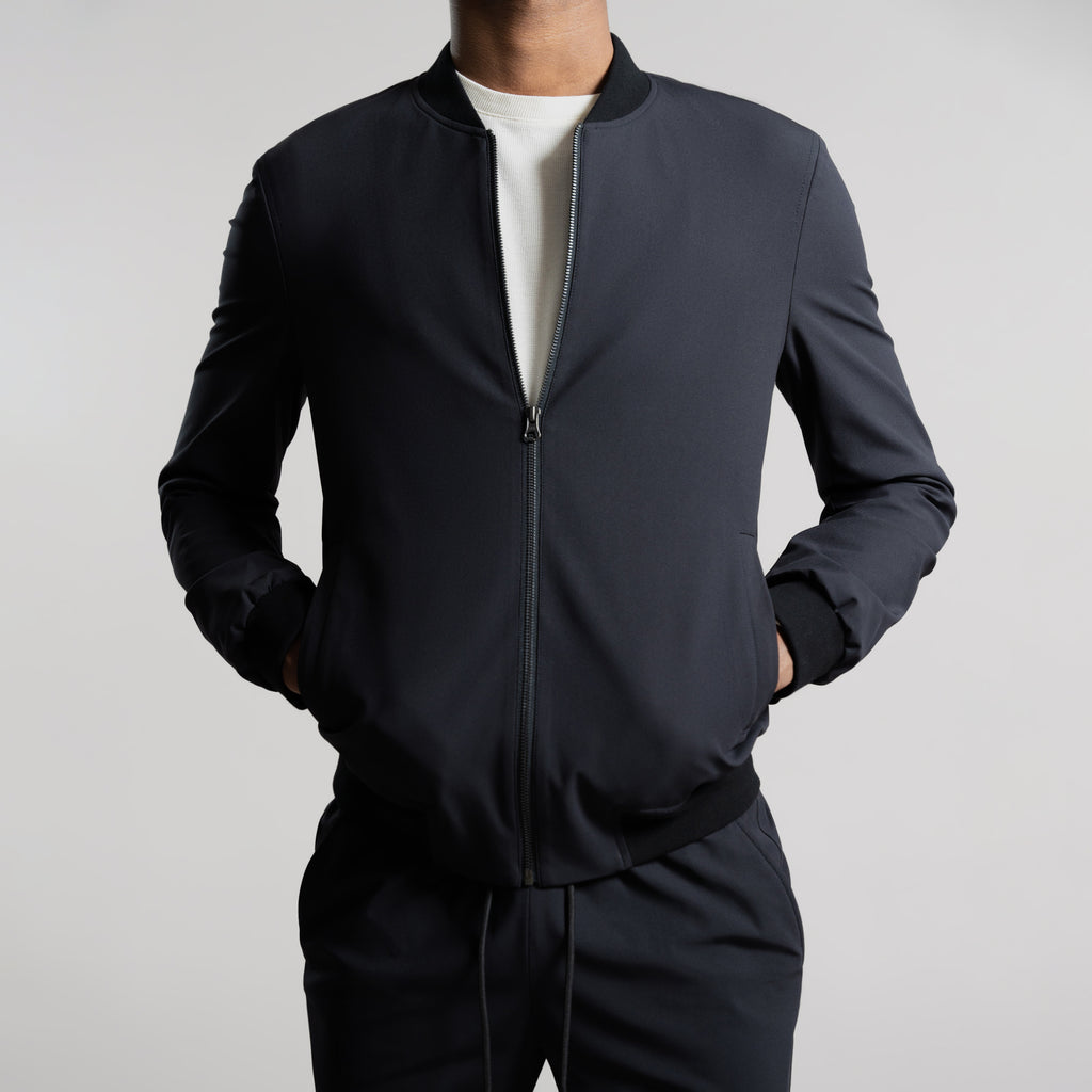 men's abomber jacket model Ky in Charcoal