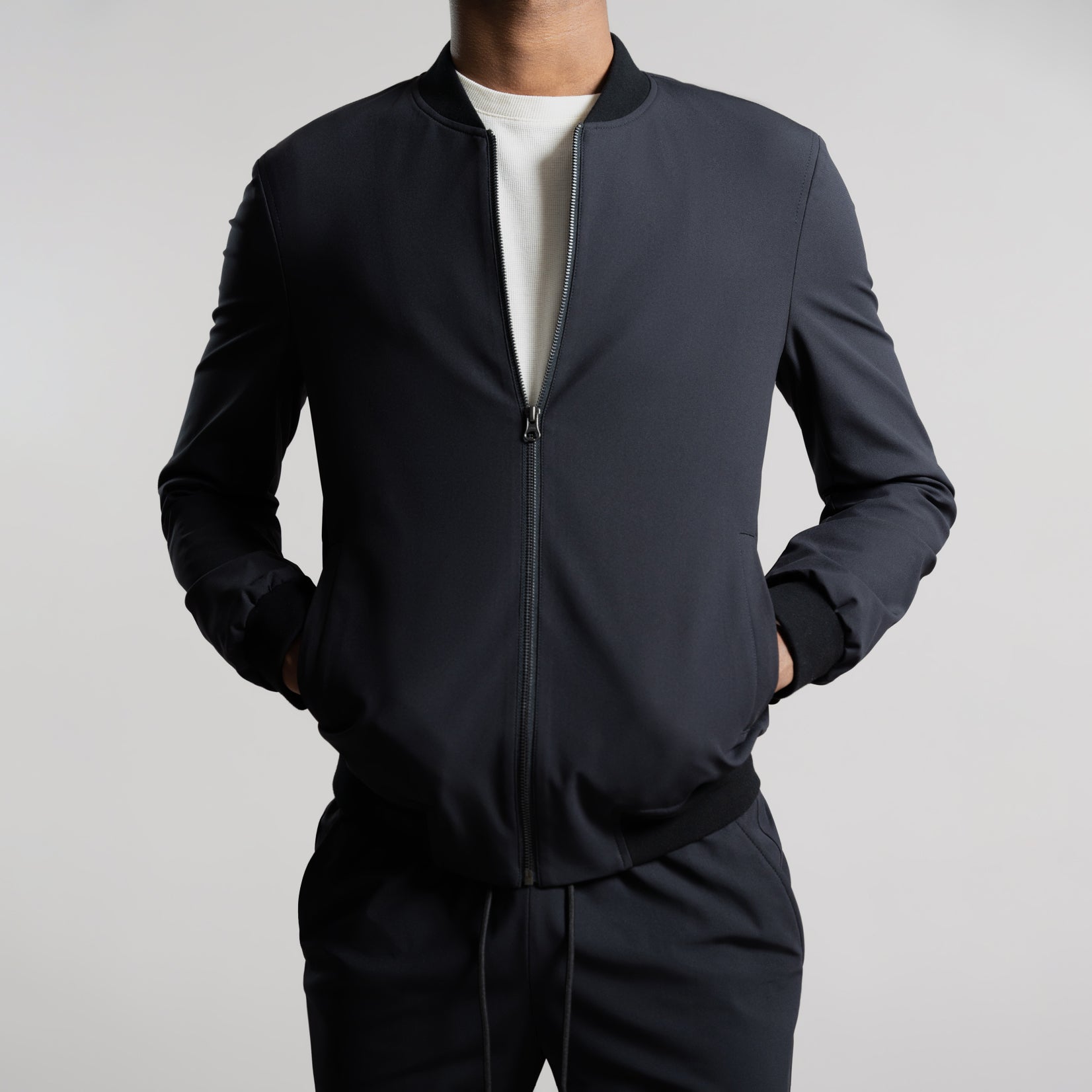 men's abomber jacket model Ky in Charcoal