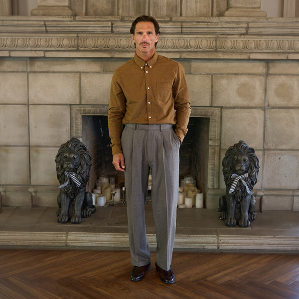 Ford Wool Straight Trouser model Tyler in Weathered Oak