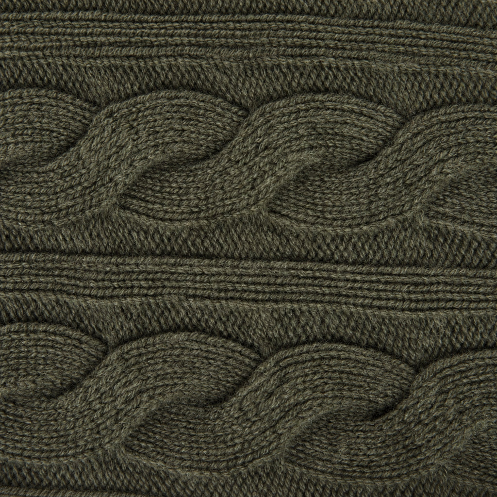 Cable Knit Wool Cardigan model Matteo in Olive