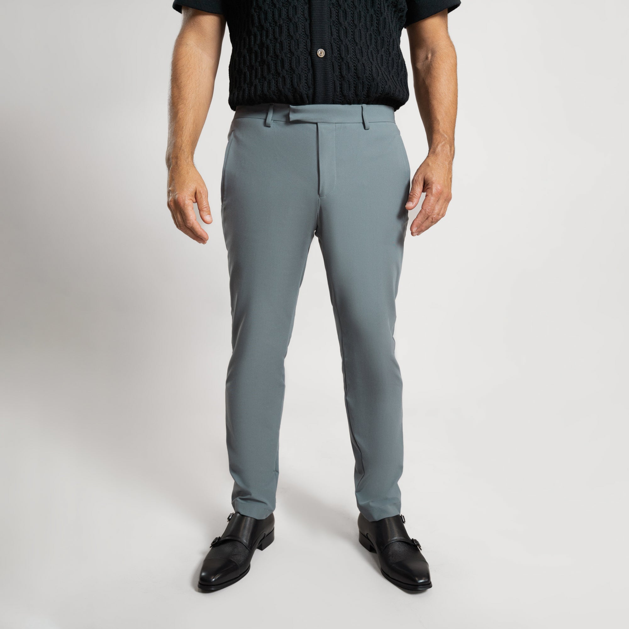 bespoke custom trousers pant chino performance technical model Guillermo in Shale