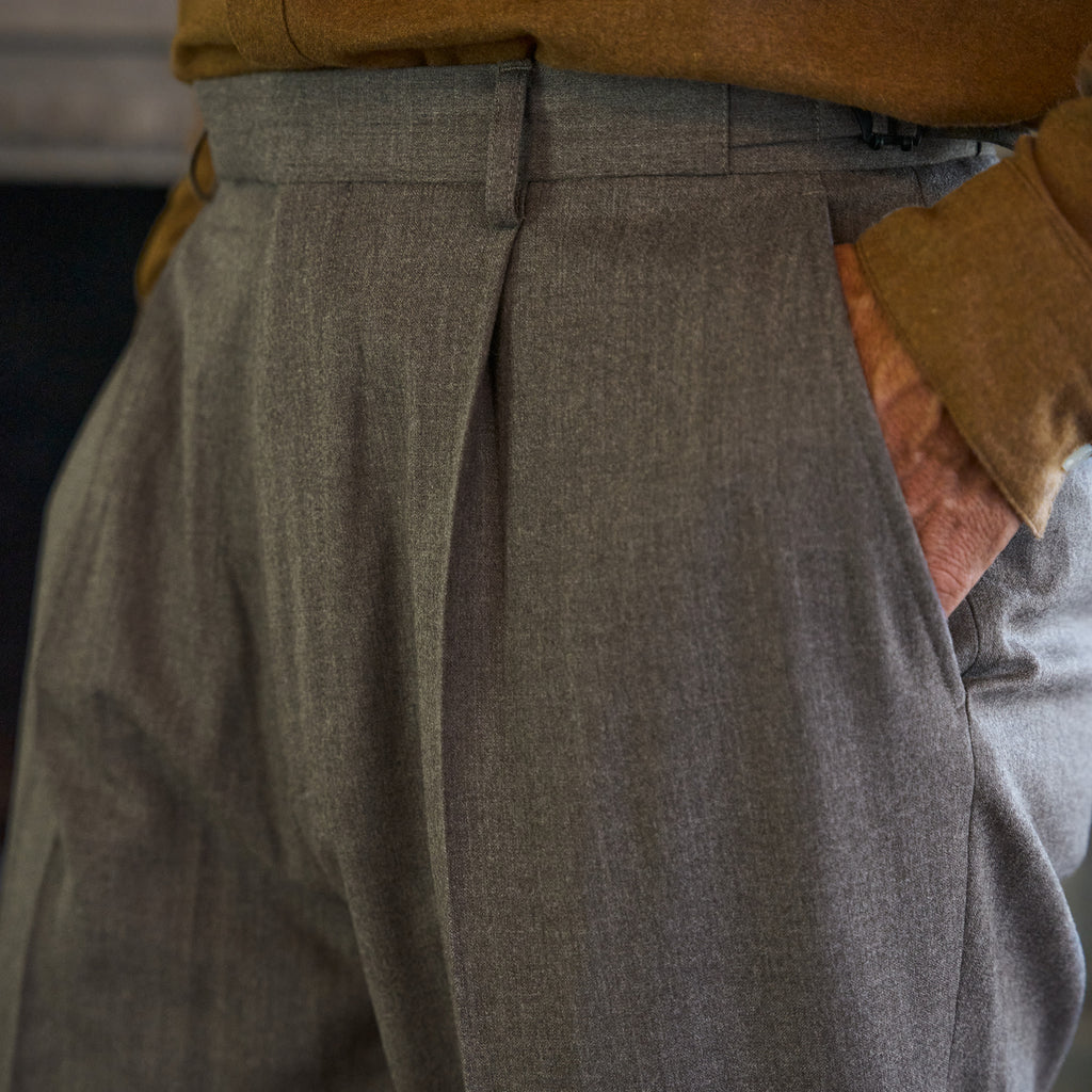 Ford Wool Straight Trouser model Tyler in Weathered Oak