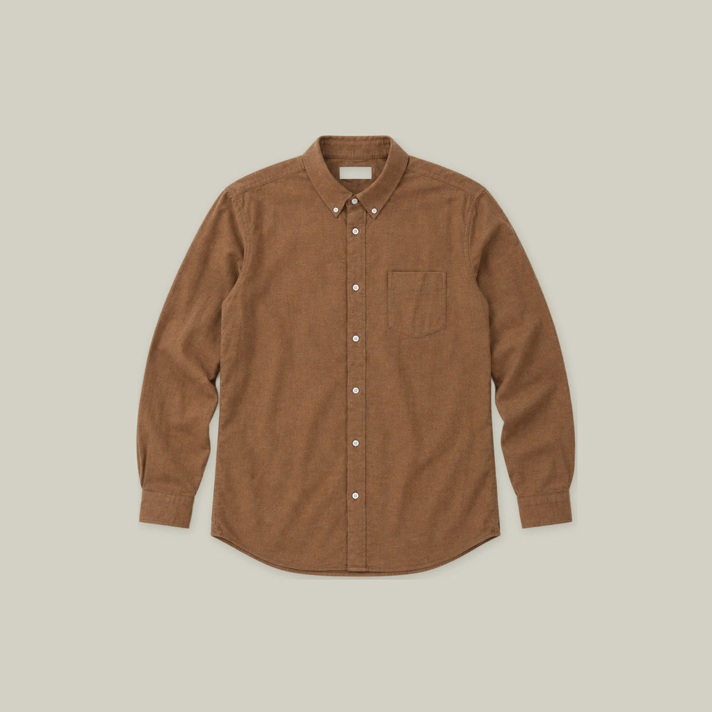 Flannel Shirt model Tyler in Camel