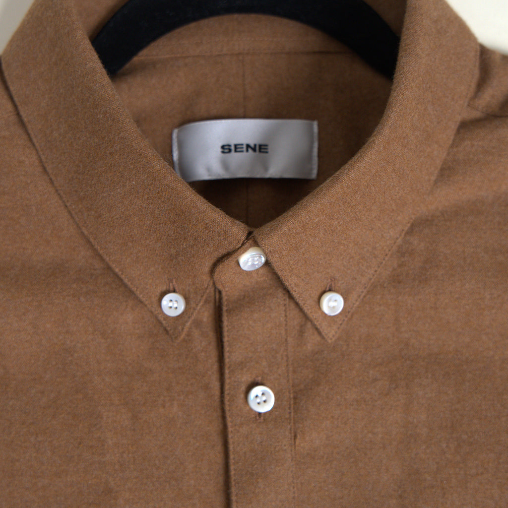 Flannel Shirt model Tyler in Camel