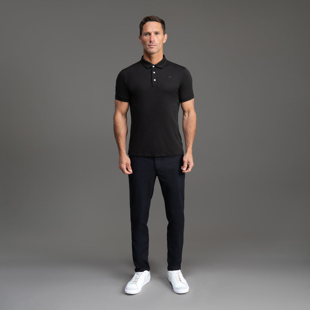 Tags:(6'0" - 180 lbs|Medium) custom t-shirt tee model Tyler in Black