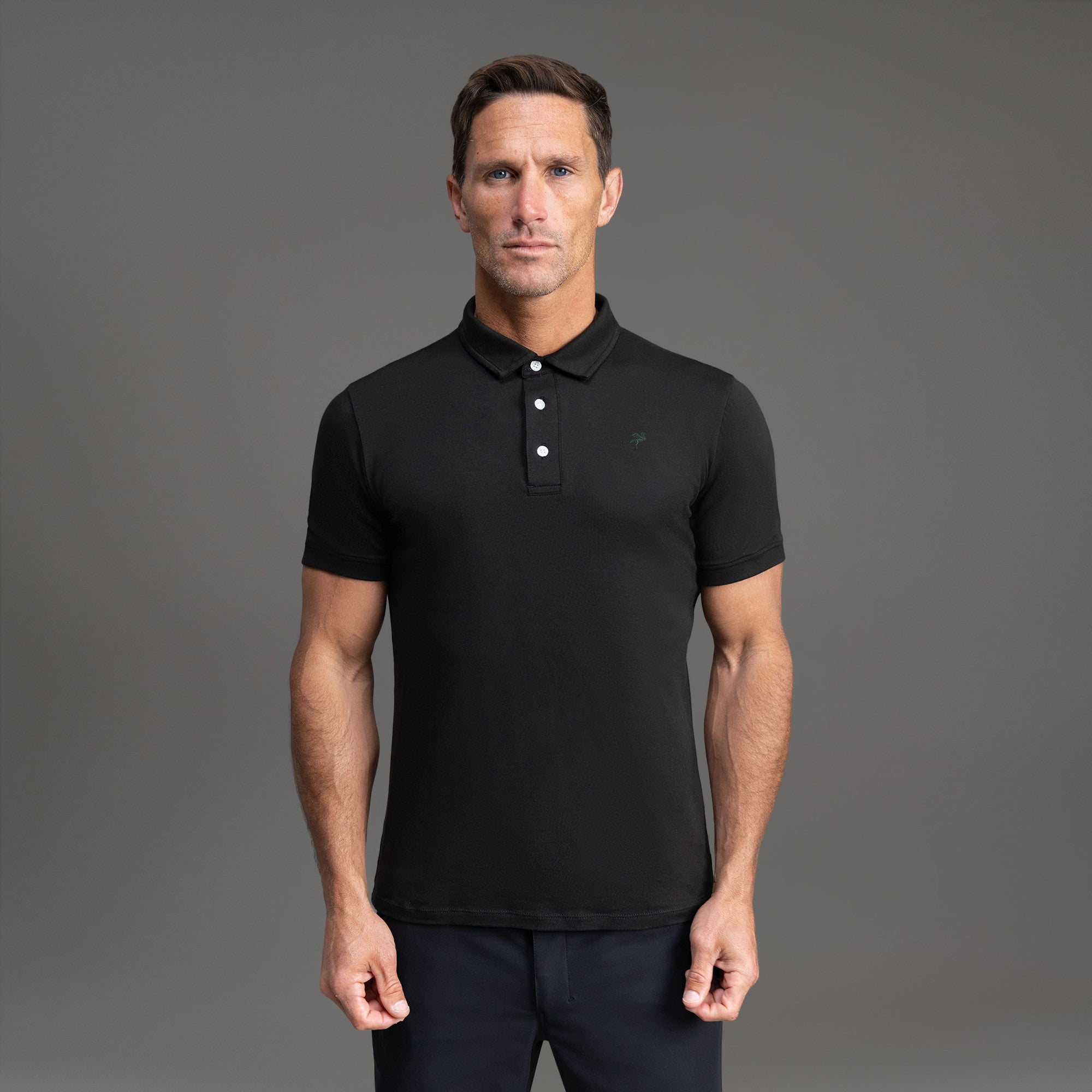 Tags:(6'0" - 180 lbs|Medium) custom t-shirt tee model Tyler in Black