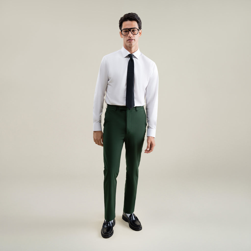 Tags:(6'1"|165) bespoke custom trousers pant chino performance technical model Jessey in Pine Grove