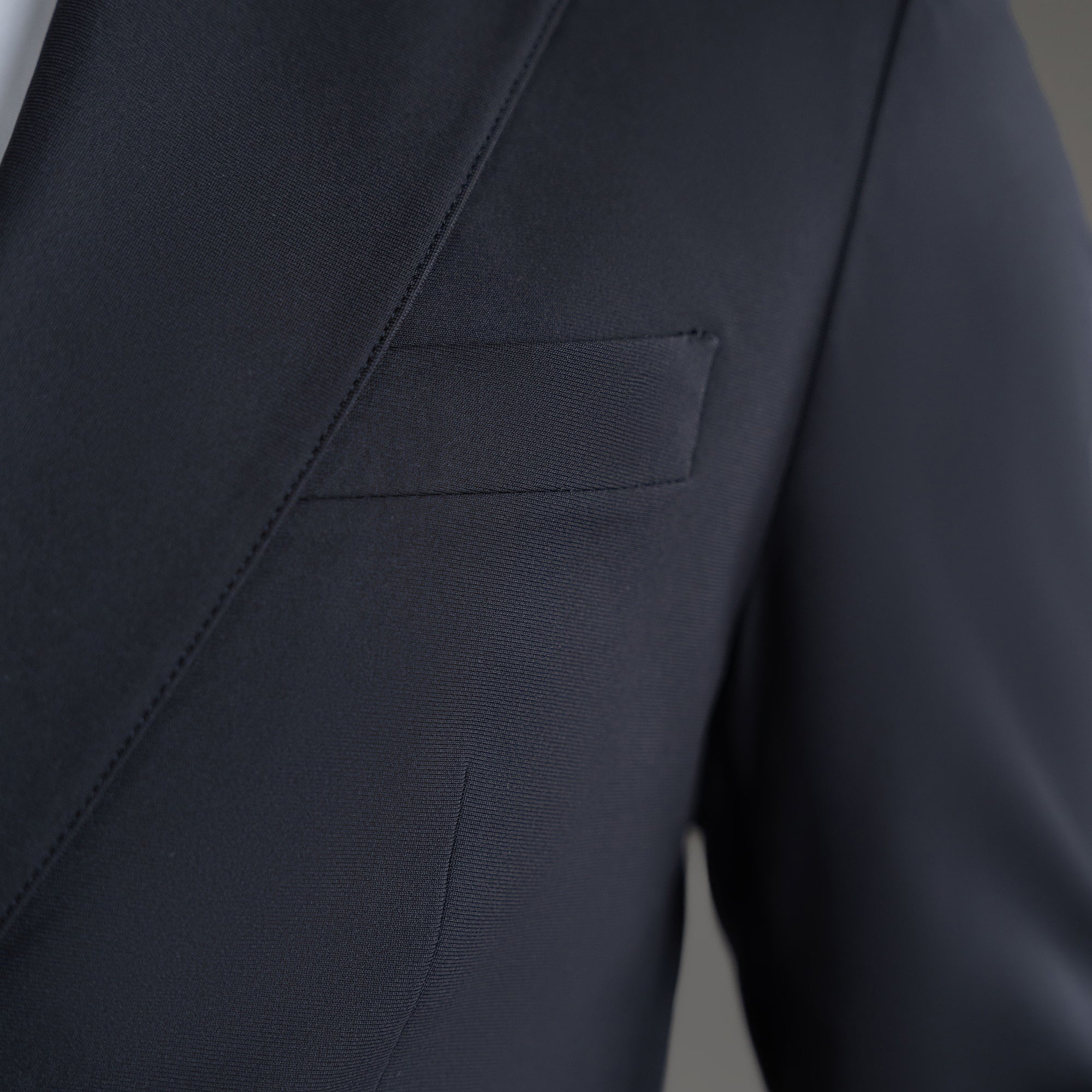 Custom Peak Lapel Tuxedo model Tyler in Black