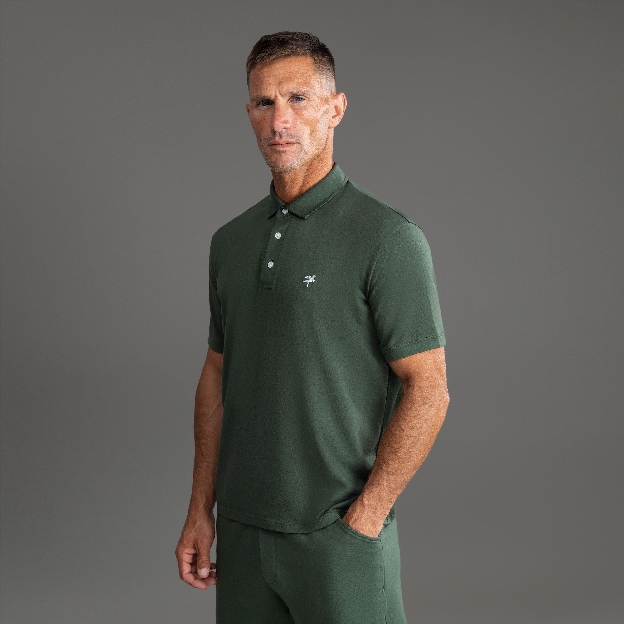 Tags:(6'0" - 180 lbs|Medium) custom t-shirt tee model Tyler in Moss