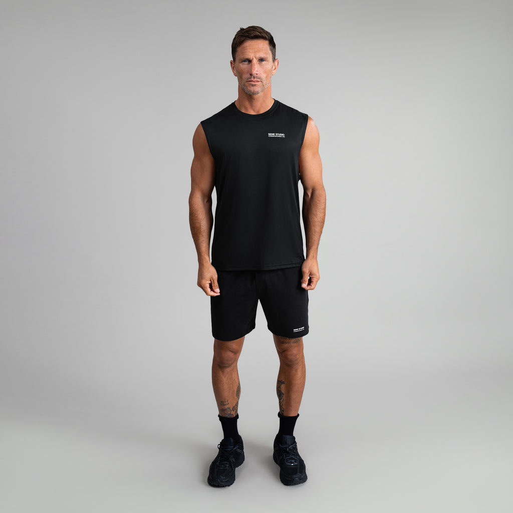 Tags:(6'0" - 180 lbs|Medium) custom t-shirt tee model Tyler in Black