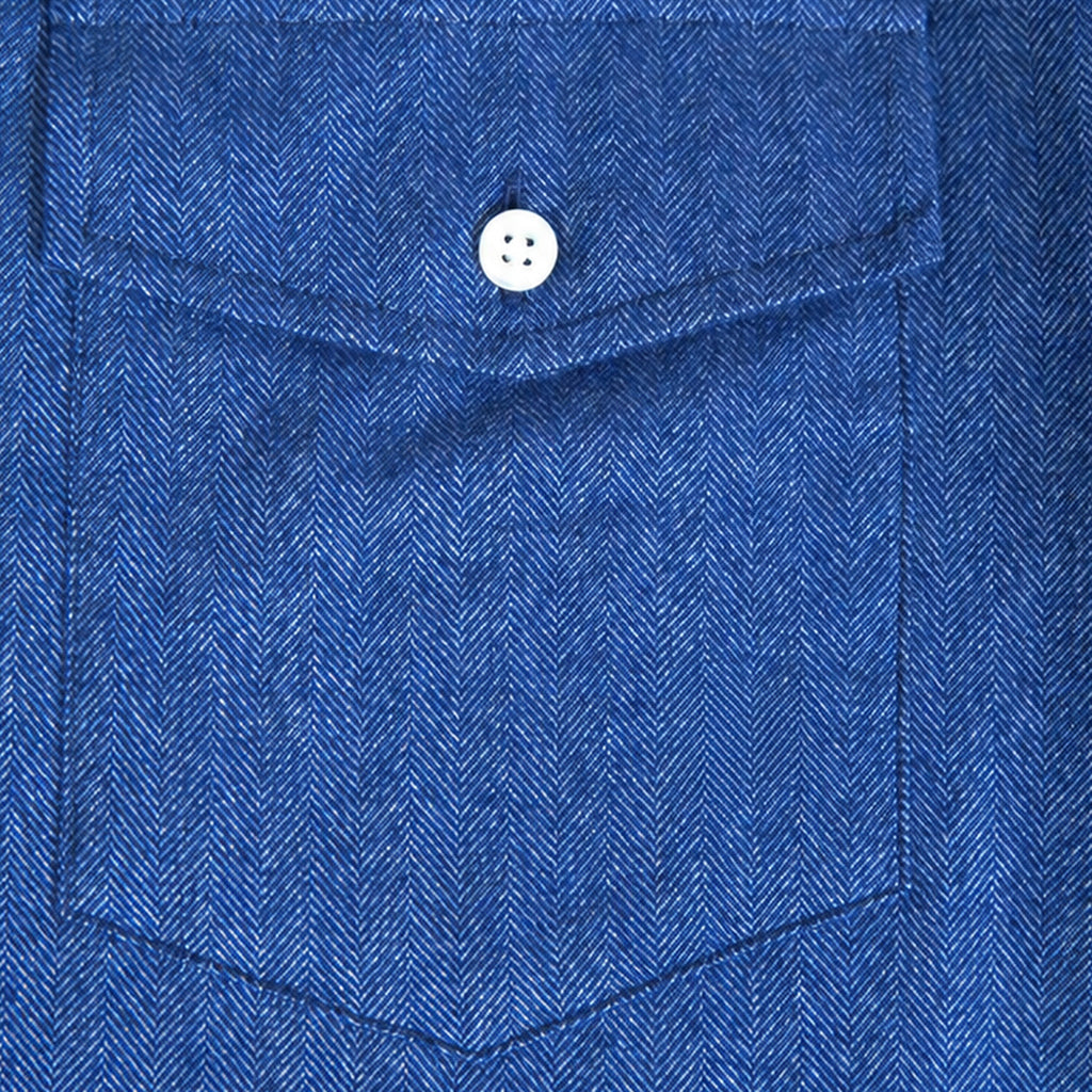 Estate Western Shirt model Tyler in Atlantic Blue