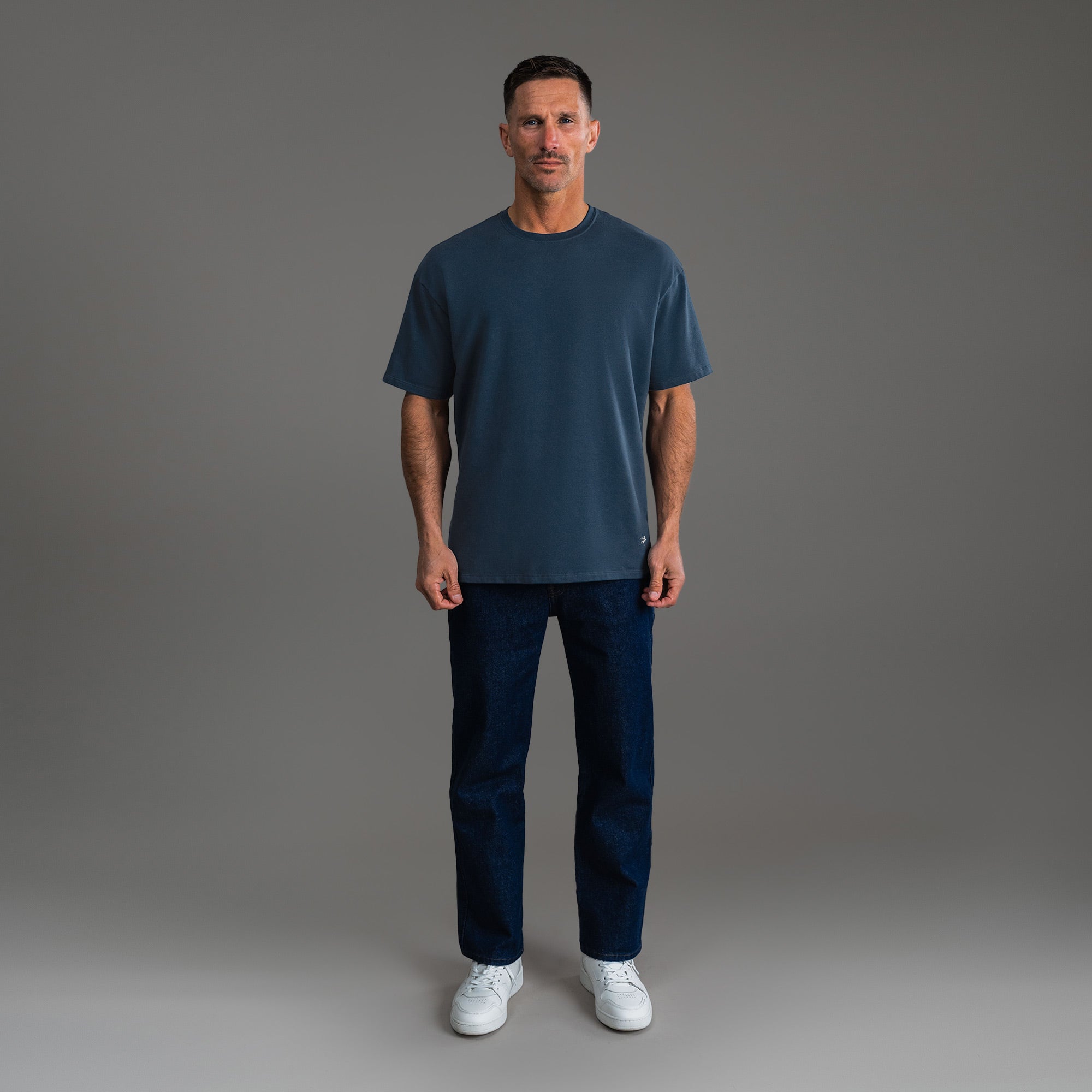 Tags:(6'0" - 180 lbs) custom t-shirt tee model Tyler in Deep Sea