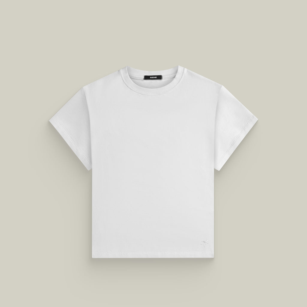 Custom t-shirt tee model Melissa in White