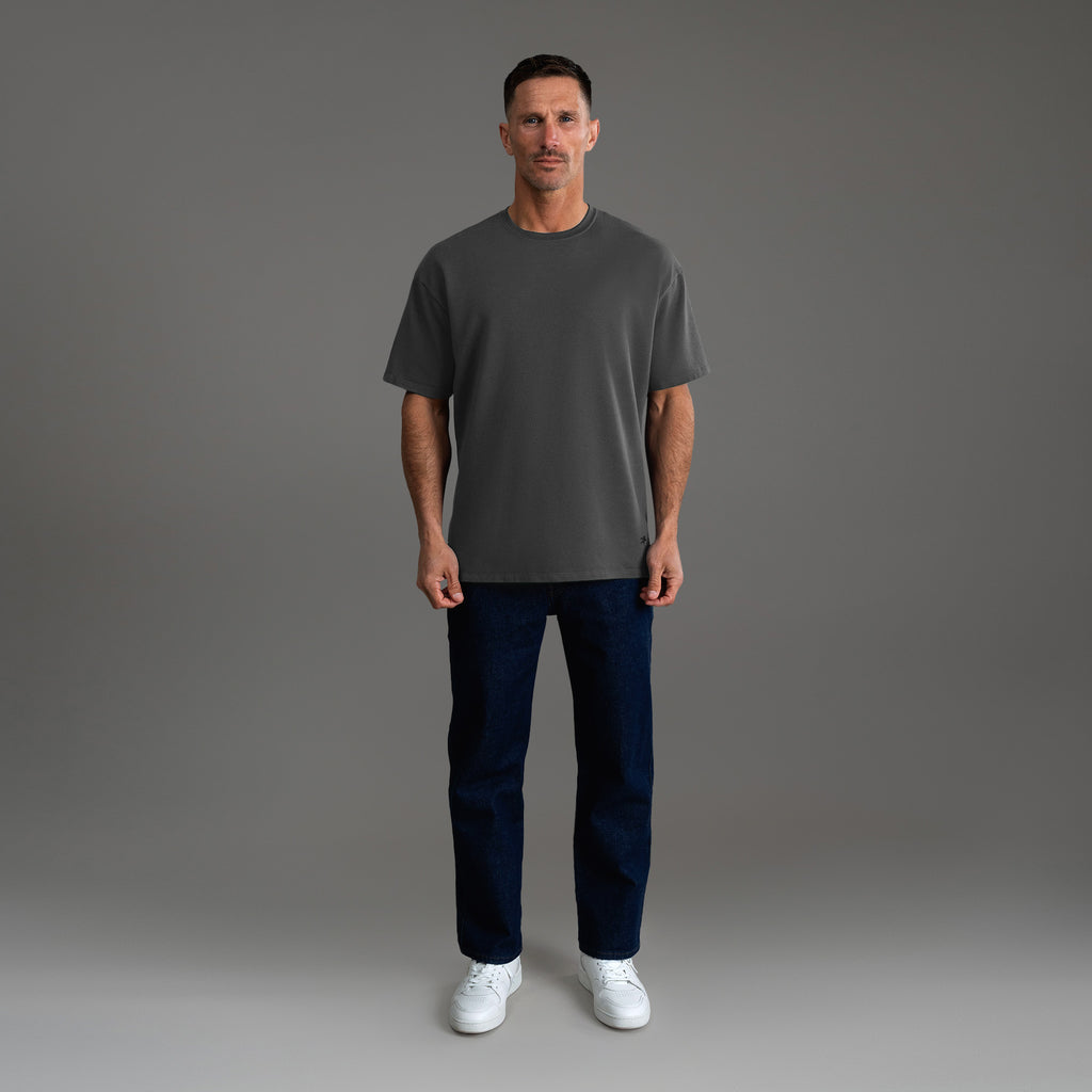 Tags:(6'0" - 180 lbs) custom t-shirt tee model Tyler in Smoke