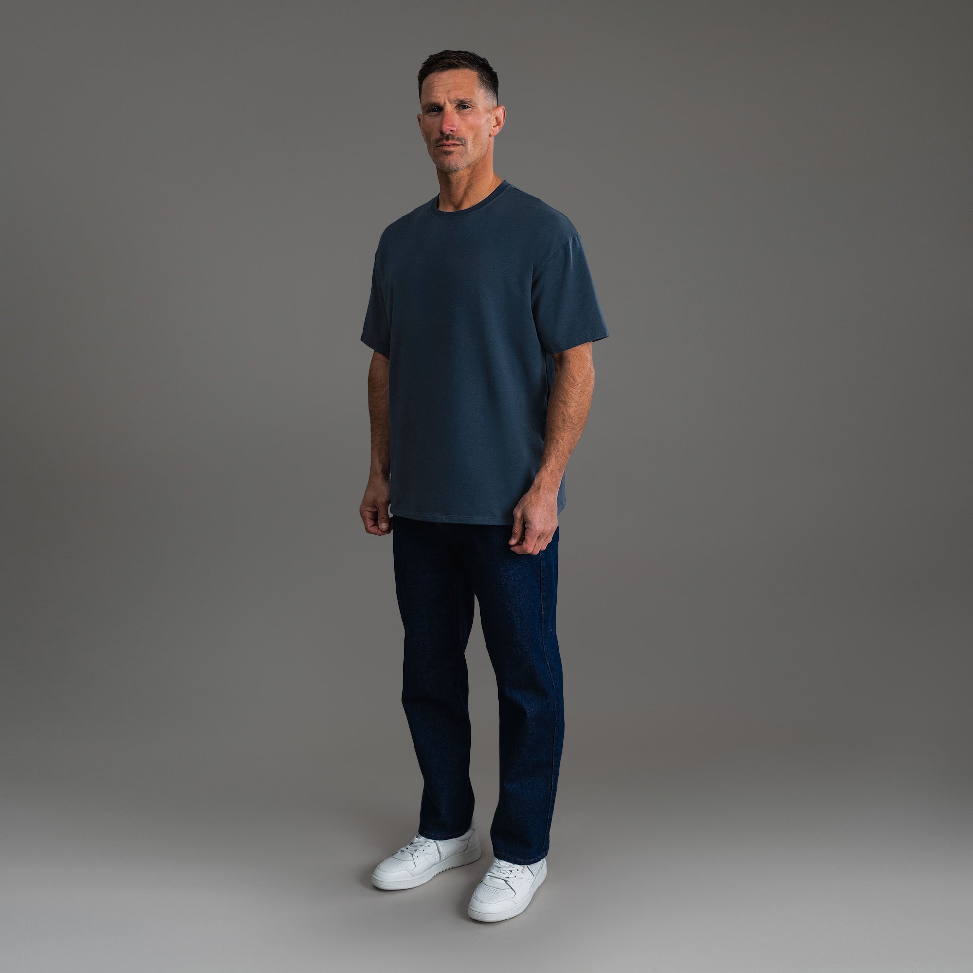 Tags:(6'0" - 180 lbs) custom t-shirt tee model Tyler in Deep Sea