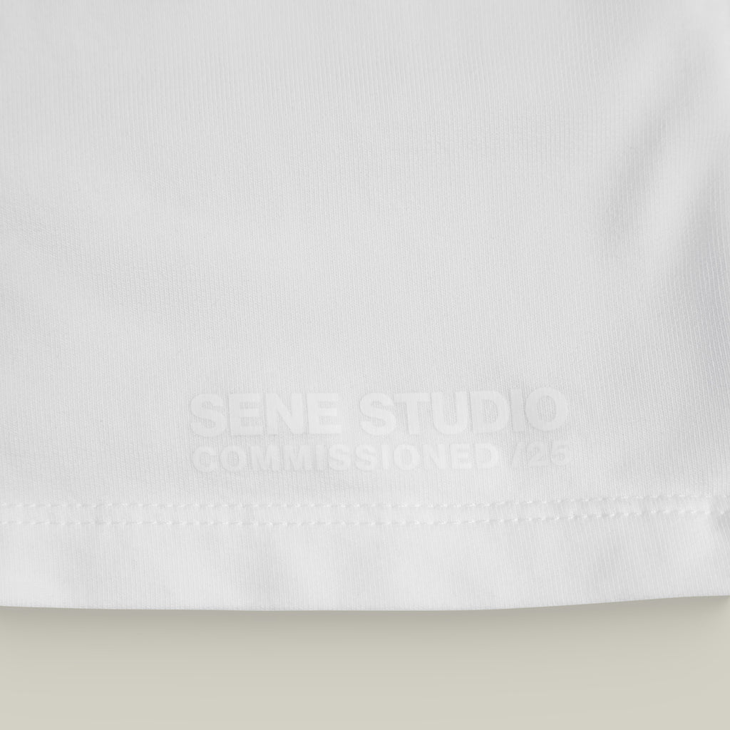 Custom shorts model Melissa in White