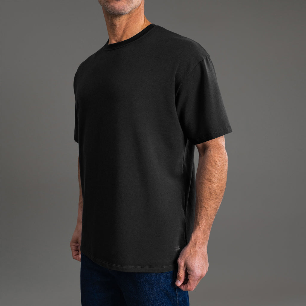 Tags:(6'0" - 180 lbs) custom t-shirt tee model Tyler in Black