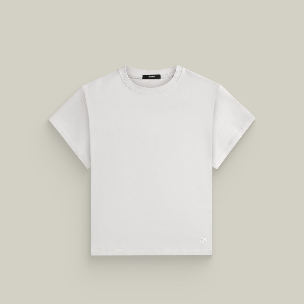 Custom t-shirt tee model Melissa in Bone