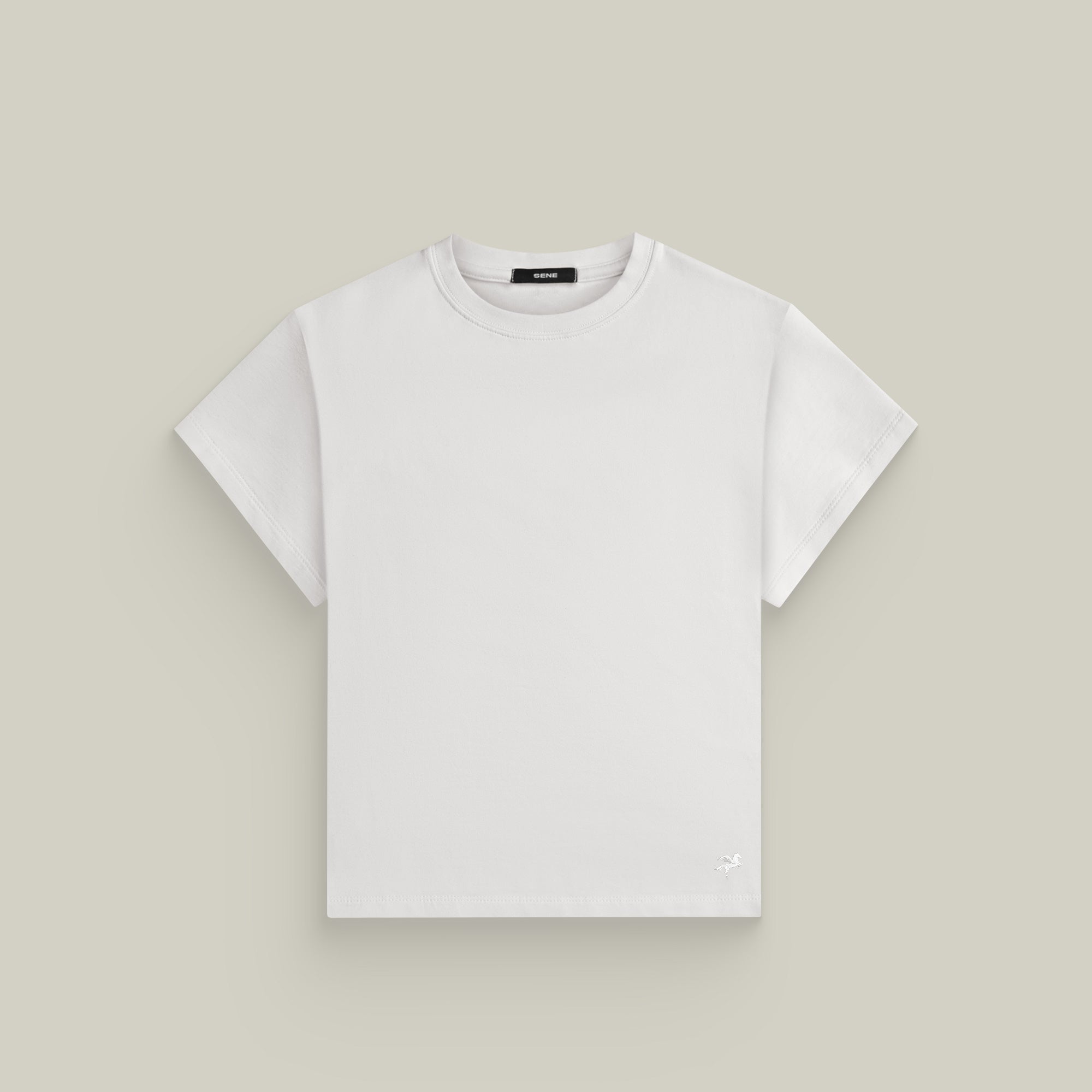 Custom t-shirt tee model Melissa in Bone