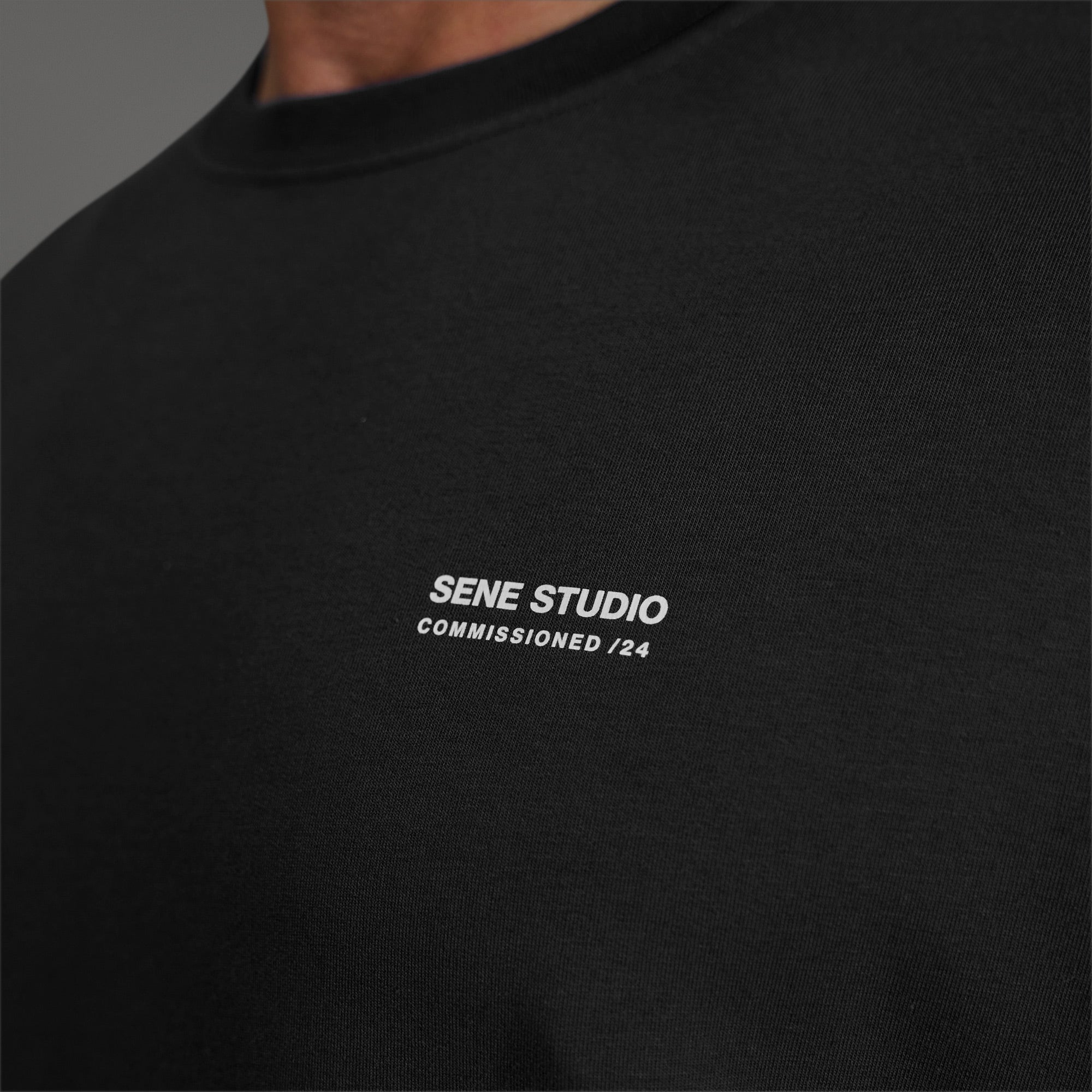 Tags:(6'0" - 180 lbs) custom t-shirt tee model Tyler in Black