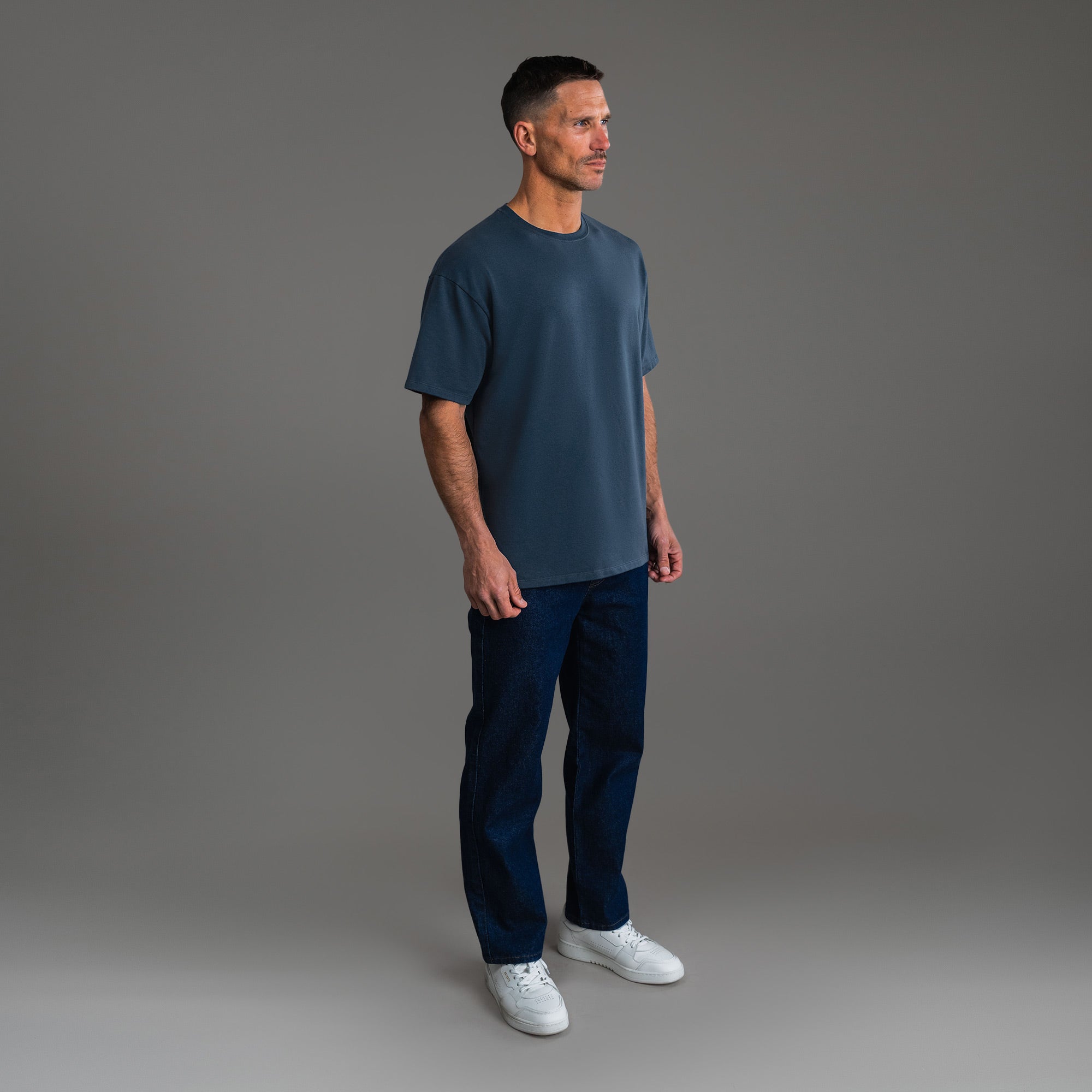 Tags:(6'0" - 180 lbs) custom t-shirt tee model Tyler in Deep Sea