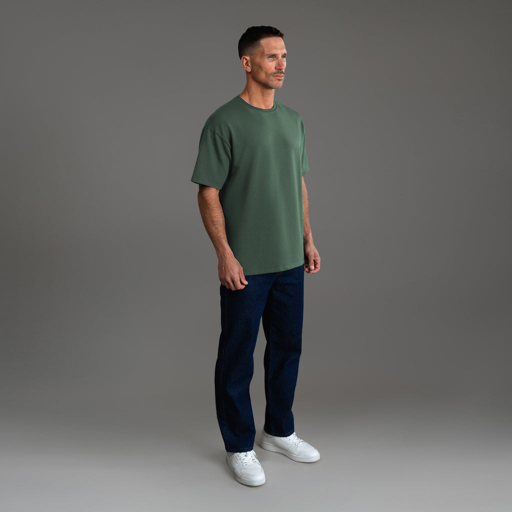Tags:(6'0" - 180 lbs) custom t-shirt tee model Tyler in Moss