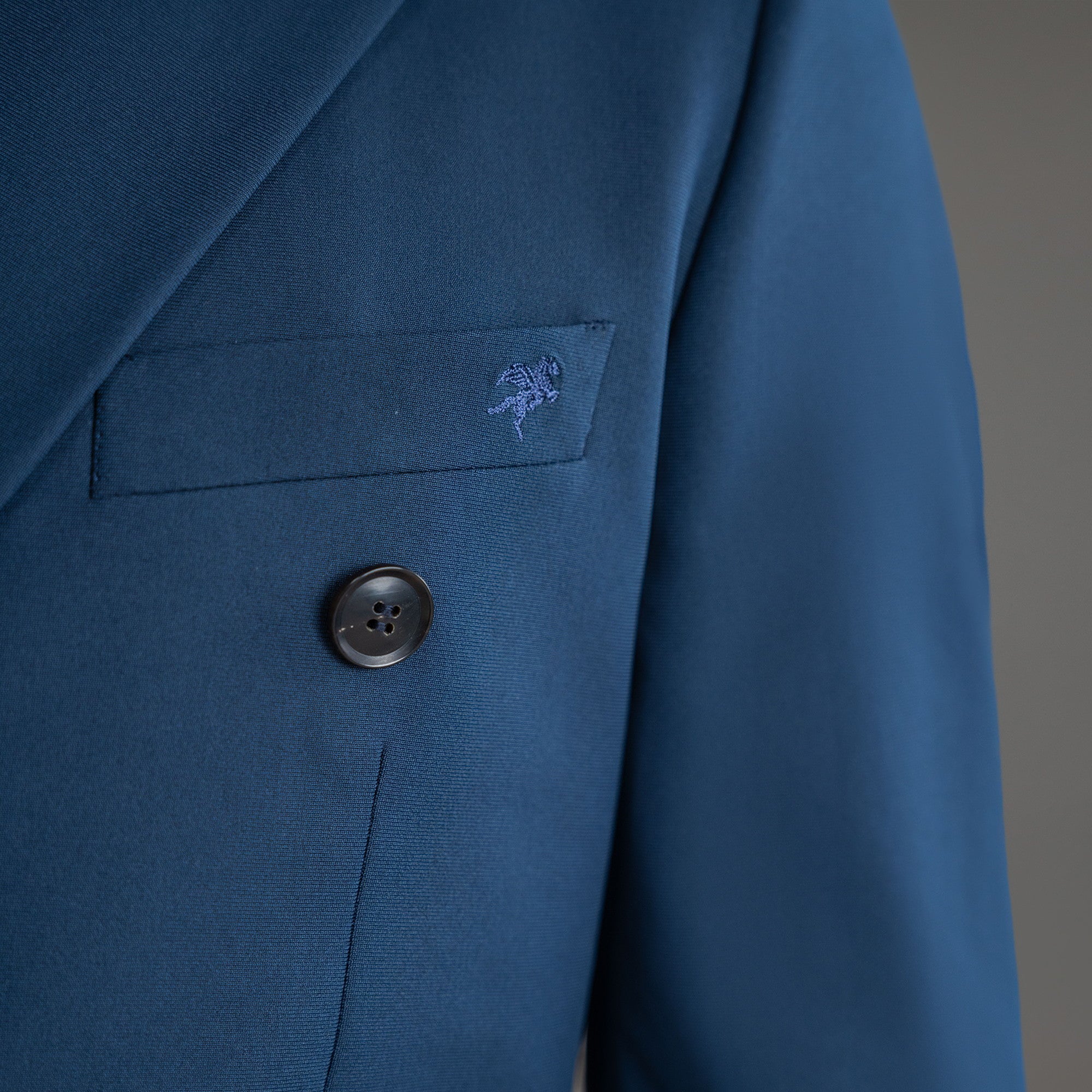 Tags:(6'0"|180 lbs) Bespoke custom linen men's suit los angeles model Tyler in Nautical Blue