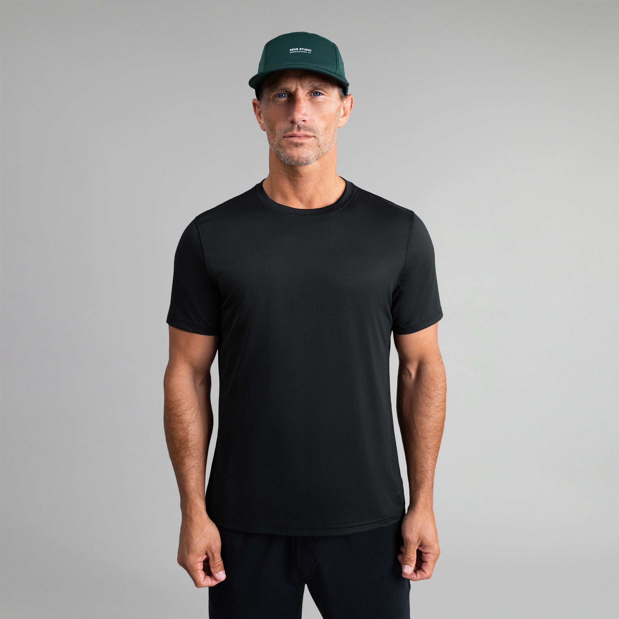 Tags:(6'0"|180 lbs) Custom tee model Tyler in Black