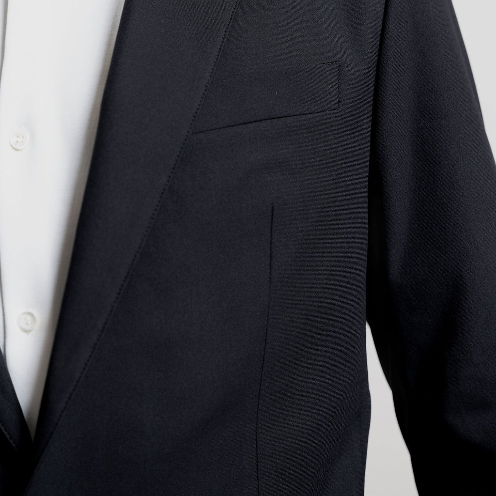 Tags:(6'3"|160 lbs) Bespoke custom athleisure technical men's suit los angeles model Ky in Black