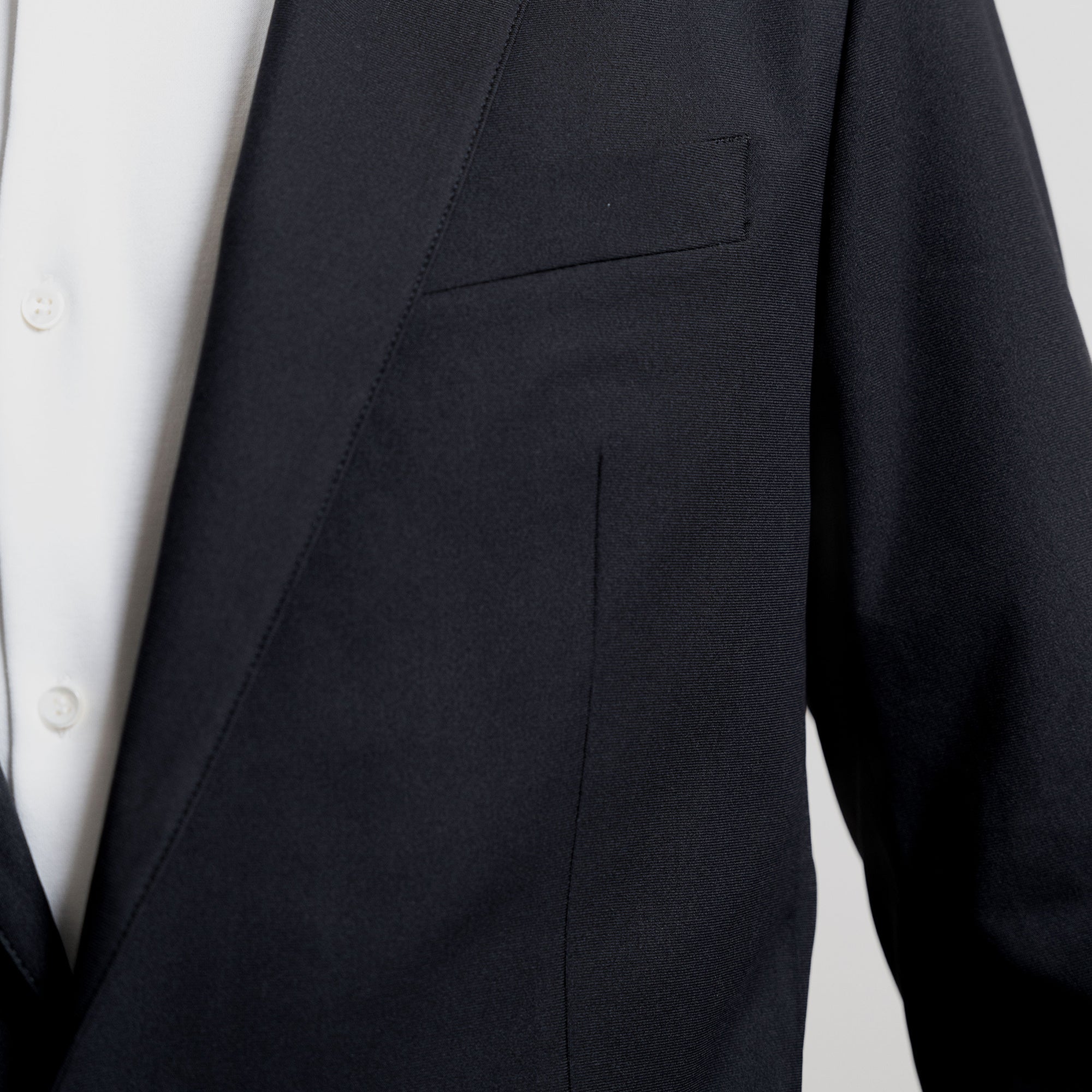 Tags:(6'3"|160 lbs) Bespoke custom athleisure technical men's suit los angeles model Ky in Black