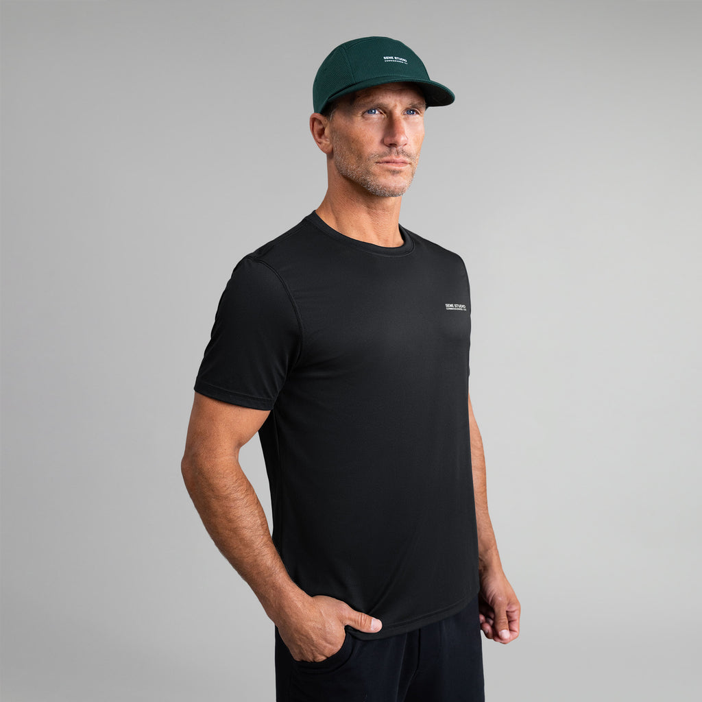 Tags:(6'0" - 180 lbs|Medium) custom t-shirt tee model Tyler in Black